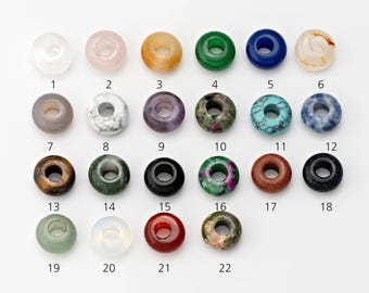 10PCS- 10mm Gemstone Donut Beads, Chakra Healing Energy Beads for Mindfulness Jewelry, 4mm Hole, Real Stone [CB0204]