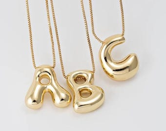 1PC - A~Z Balloon Initial Letter Charm, Trend Fashion Gold Alphabet Jewelry, A to Z Alphabet Charm, Brass pendant, Gold Plated [CB0259-PG]