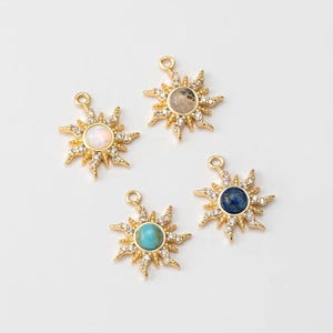 1 colgante de estrella de ópalo, dijes de estrella de piedra preciosa, dije colgante, joyería, lapislázuli turquesa, chapado en oro auténtico de 14 quilates [G0303-PG]