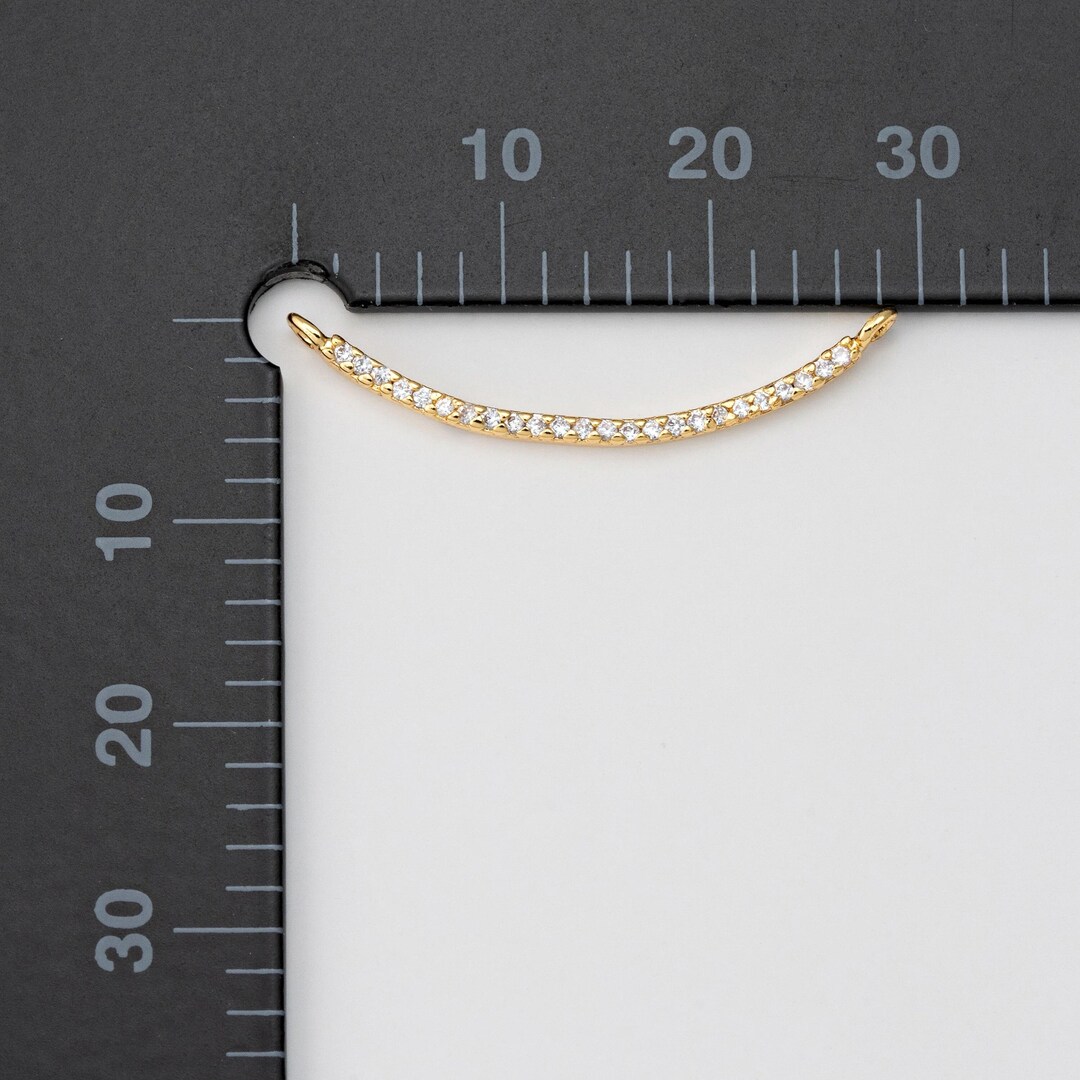 1PC - Arch Dangle Clear Connector, Curved Necklace Jewelry, Zircon Long ...