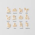 4PCS - Tiny Astrological Zodiac Necklace, Constellation Necklace Charm, Constellation Jewelry Birth Signs, Real 14K Gold Plated [P0663-PG] product logo