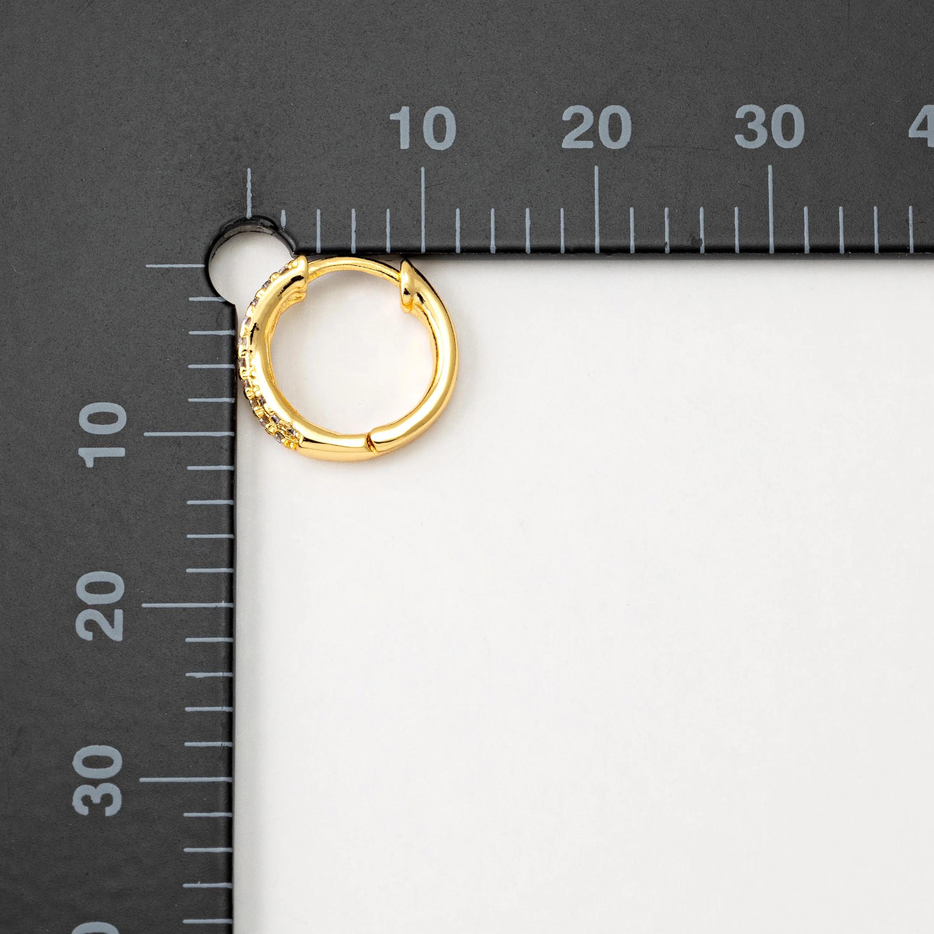 2PCS - X Cross Cubic Hoop Earrings, Minimalist One Touch Earring, CZ ...