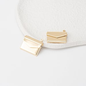 1PC - Umschlag Brief Locket Charme, Brief Medaillon Halskette machen, Gold Charm, 14K Gold Ton [P0808-PG]