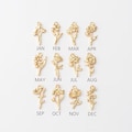 4PCS - Mother's Day jewelry Charm, Gold Flower Dangle Charms, Birth Flower Personalized Necklace Pendant, Real 14K Gold Plated [P1523-PG] product logo
