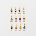 1PC - Teardrop Birthstone Charms, Mini Solitaire Pendants, Diamond Cut CZ Charm, Personalized Jewelry, Real 14K Gold Plated [P1982-PG] product logo