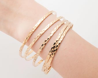Set di bracciali placcati in oro 14k, bracciale impilabile