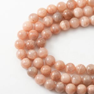 1 Strand  - 15&quot; 8mm Peach Moonstone Beads, healing beads, High Quality Smooth Round, Natural Gemstone [GM0001-PM]