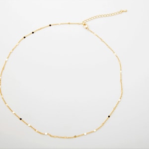 1PC- 16&quot; 19&quot; Dainty Finished Chain, Gold Necklace, Dainty Chain Jewelry Supplies, Tiny Round Gold Necklace, Real 14K Gold Plated [NT0038-PG]