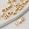 2PCS - A~Z Balloon Alphabet Letter Initial Beads, Bubble Beads For Bracelet, Necklace Making, Real 14K Gold Plated [B0126-PG] product logo