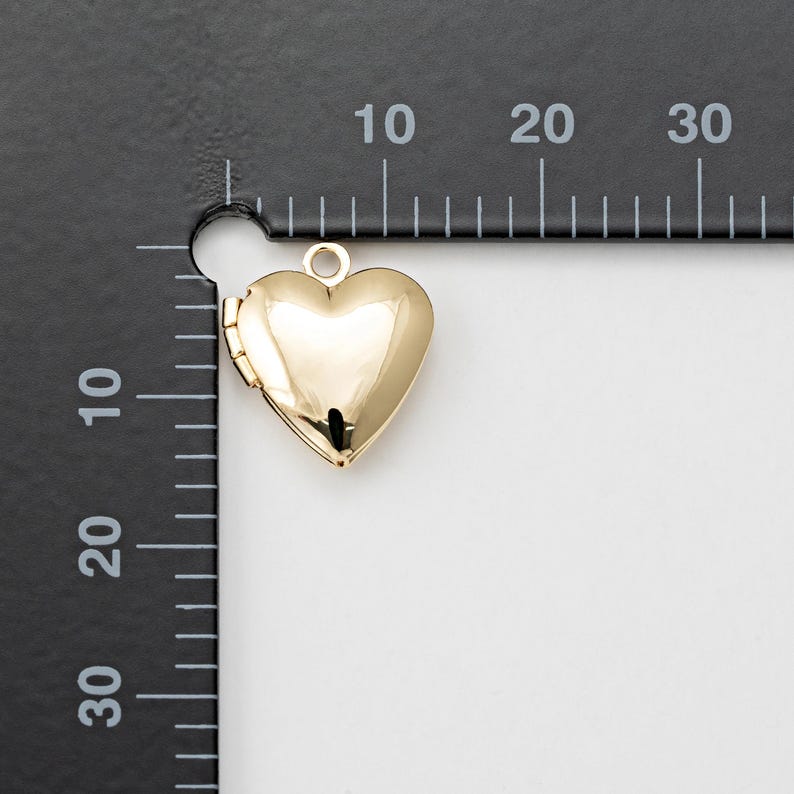 1PC - Tiny Heart Locket Dangle Brass Pendant, Silver Color Heart Charm ...