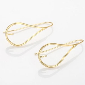 2PCS - Teardrop Shape Hook (pin), 14K Matte Gold Plated [H0026-MG]