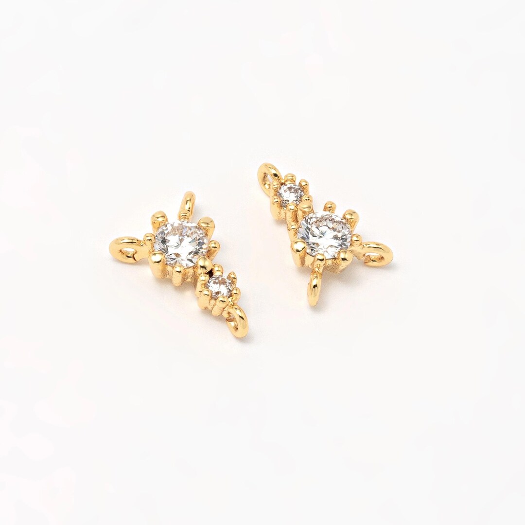 2PCS - Layered Cubic Y Connector, Round Connector, Necklace Making, Y ...