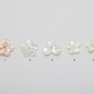 2PCS - Mother Of Pearl Flower Beads, White Shell Flower Beads, Center Drilled Carved 3D Shell Flowers Bead, Natural Shell Beads [MP0004]