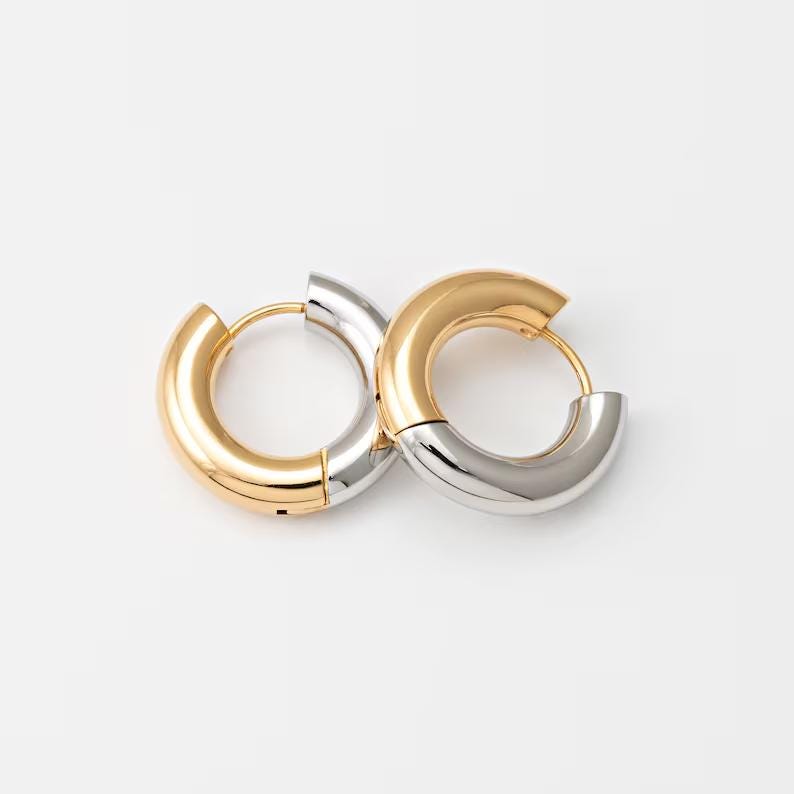 Gold Hoop Earrings 14k-18k & Large Silver Hoops Gold Hoop Earrings 14k-18k & Large Silver Hoops
