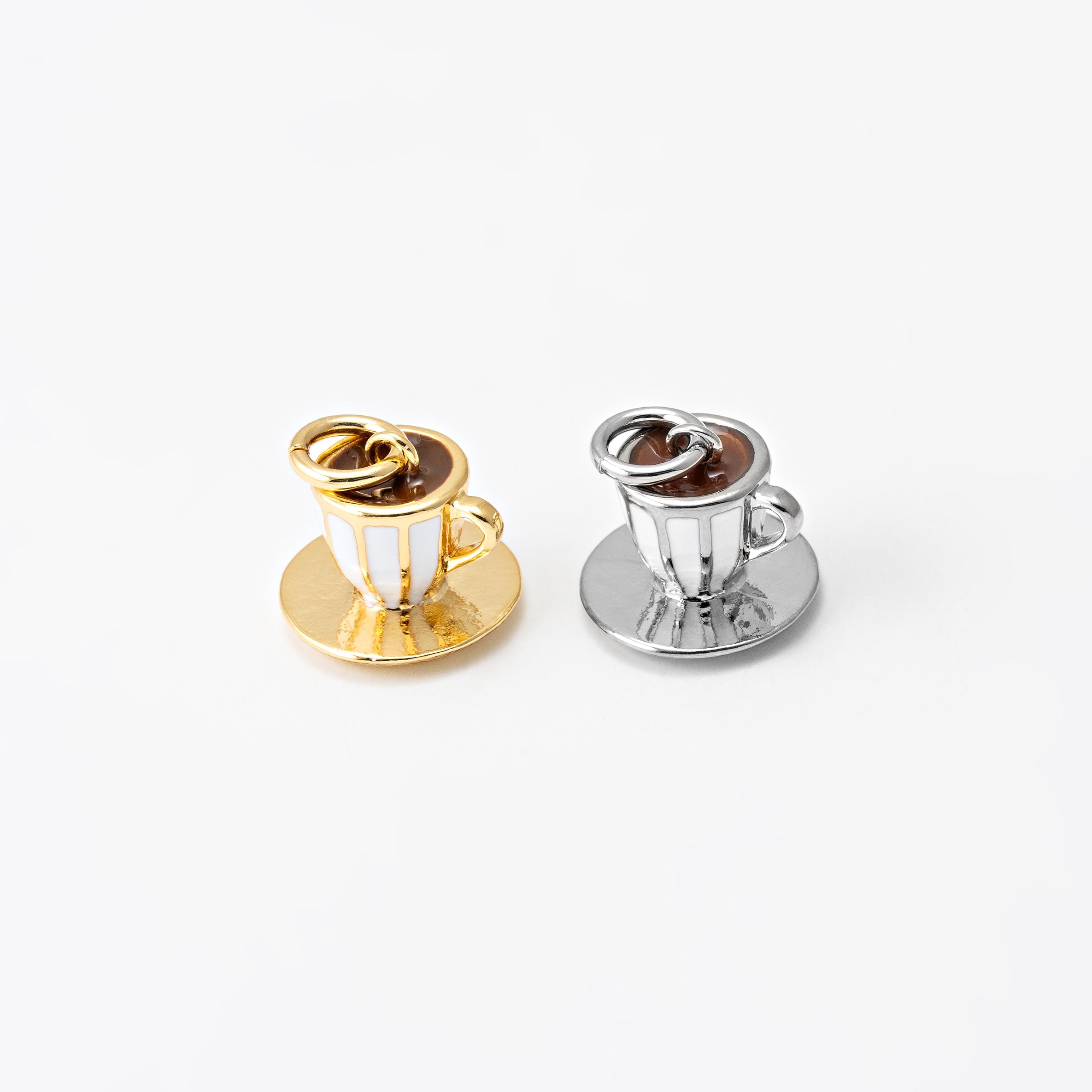 Good Morning Coffee Cup Charm Bead - Fits Pandora, Chamilia, Troll & European Snake Chain Bracelets (4.8mm Hole)