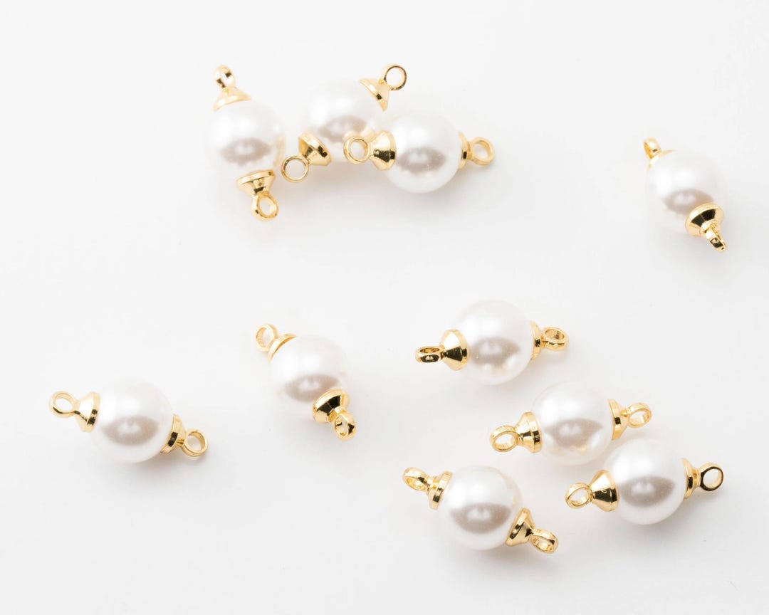 10PCS - 8mm, 10mm Pearl Dangle Connector, Versatile Pearl Dangle ...