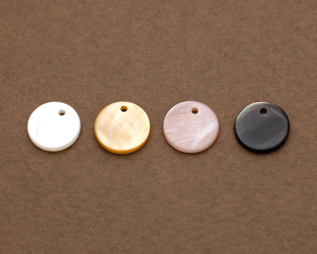 Small Rund Charm 10PCS - 10mm Small Round Pearl Charms, Pearl Coin Pendant, Vintage ...