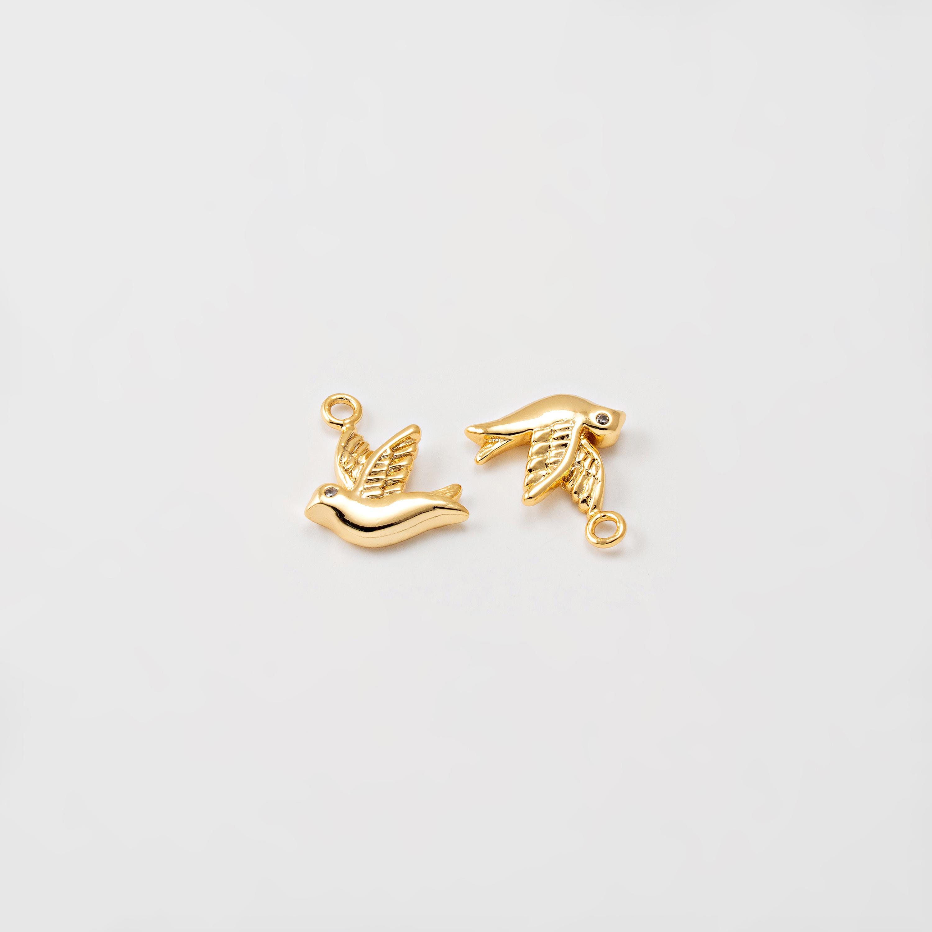 14k Gelbgold Taube Vogel Anhänger / Charm, Gemacht IN Den USA