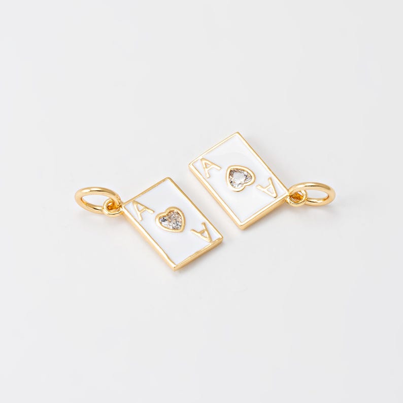 Playing Cards Rhinestone 1PC - Playing Card Suit Charms, Ace Card Enamel Pendant, Card Jewelry ...
