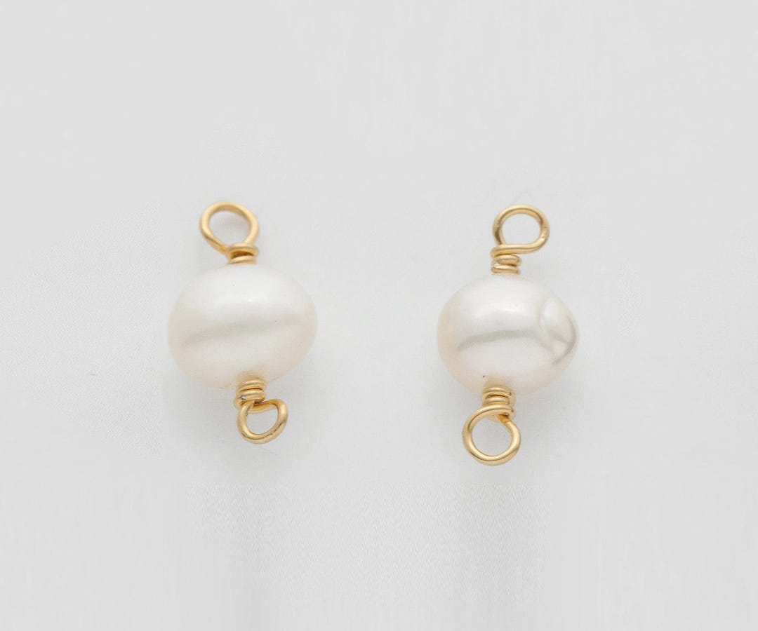 4PCS - Tiny Fresh Water Pearl Dangle Connector, Tiny Pearl Charm ...