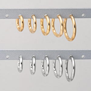 2個 - 316Lステンレススチール ハギーフープイヤリング 厚さ3mm [H0099(3)]