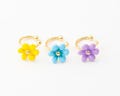 1PC - Flower Ear Cuff, Dainty Ear Cuff, Flower Point Ear Cuff, Gold Ear Cuff, Enamel Ear Cuffs, Gift For Her,Real 14K Gold Plated [E0690-PG]