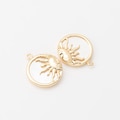 1PC - Mother of pearl Sun Round Charm, mother of pearl Gift, 14k gold mother of pearl jewelry, Real 14K Gold Plated [P1280-PG] product logo
