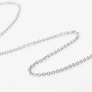 1 Meter - Cable Chain 1.0mm x 1.2mm, Jewelry Supplies, Craft Supplies, Rhodium Plated [CH220S-PR]