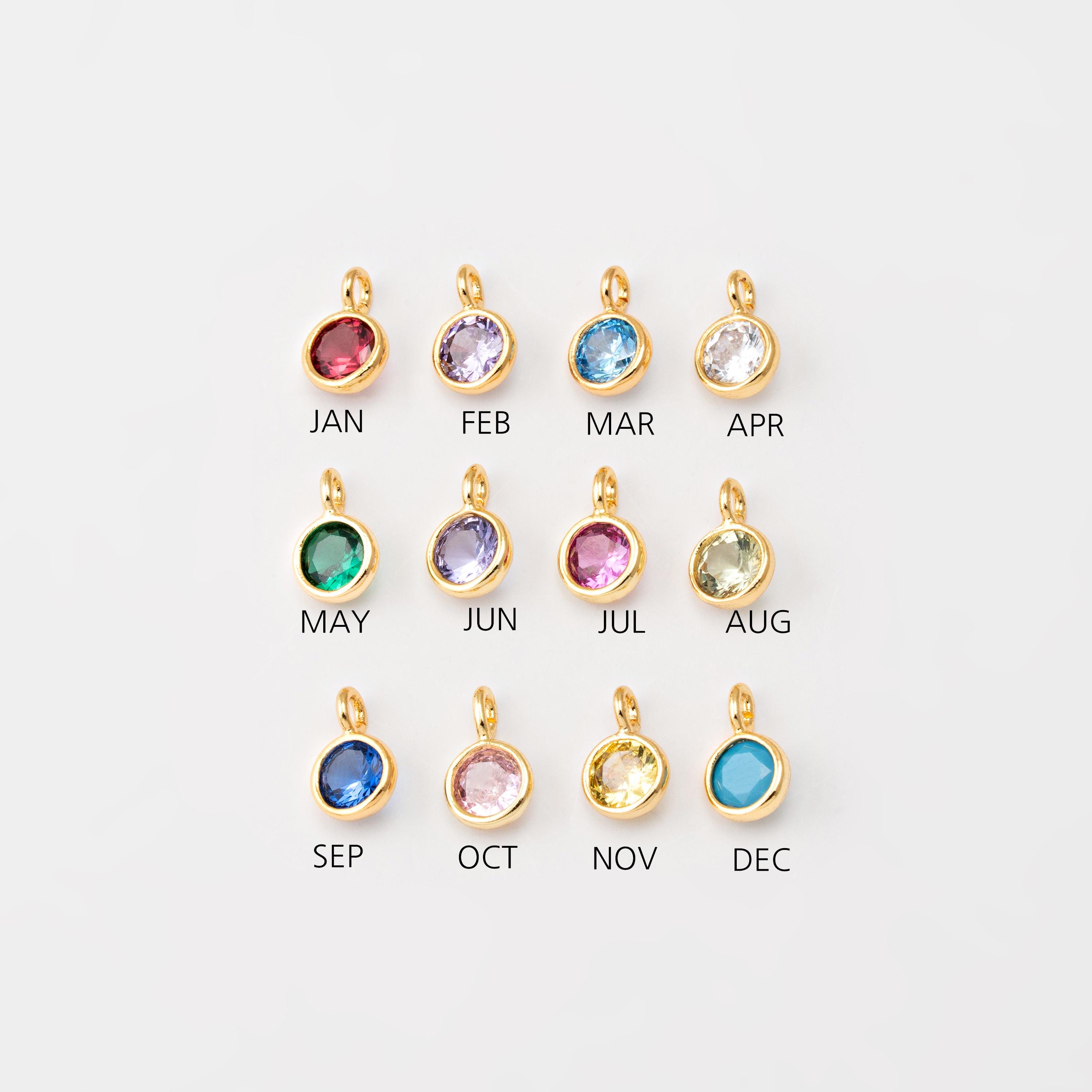 Pierre De Naissance Des 12 Mois - Breloque Pour Bracelet Ou Collier - Cadeau Femme, Anniversaire, Saint-Valentin - Charms