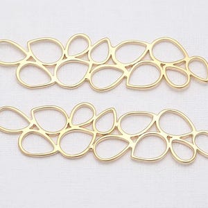 2 ST - Hänge med droppformad klumpdesign i 14K mattguld och matt rodiumplätering [P0008]