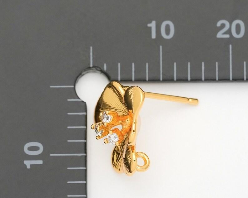 Orecchini A Fiore In Argento 925 Con Zirconia Cubica - Ipoallergenici, Disponibili In Bianco, Giallo E Rosa