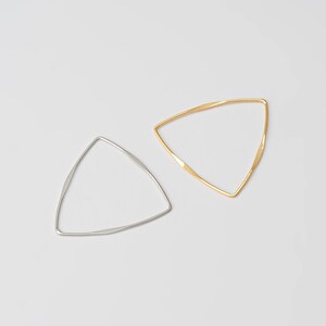 4PCS - Triangle Dangle Charm, Large Triangle Line Pendant, Minimalist Jewelry Making, Real 14K Gold & Rhodium Plated [P0507]