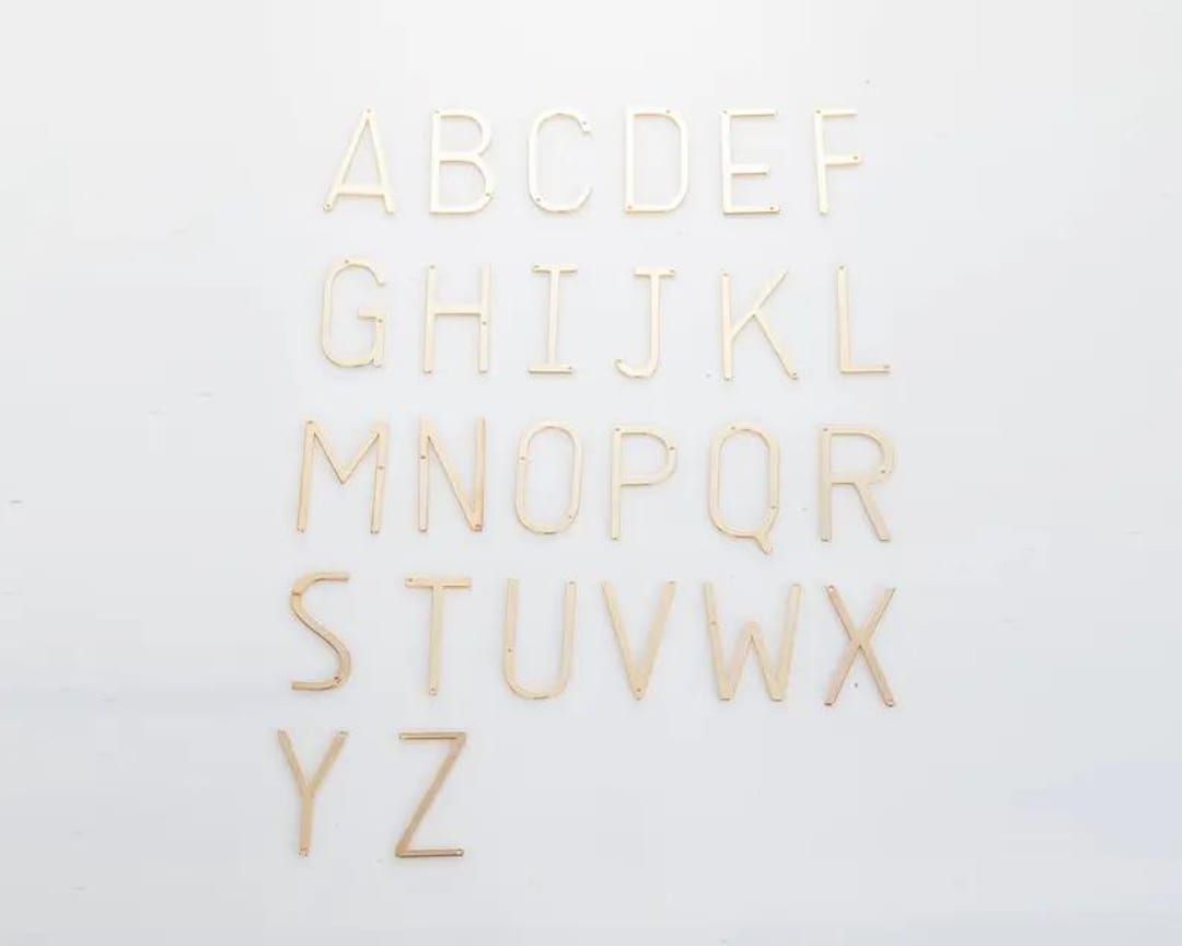 4PCS - Alphabet Big Initial, Letter, Brass Pendant, Making Jewelry ...