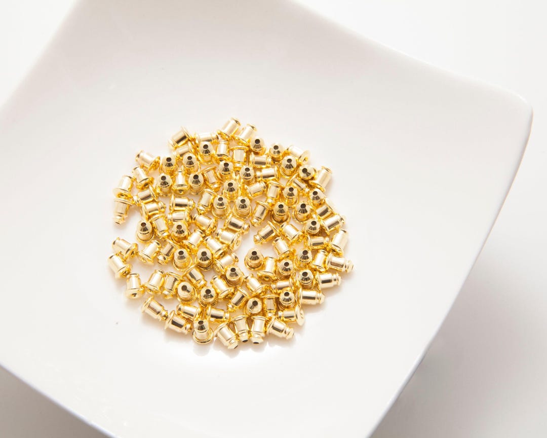 50PCS - Gold Earring Back Clutch, Basic Jewelry Supplies, Earring ...