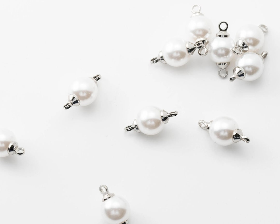 10PCS - 8mm 10mm Pearl Dangle Connector, Round Connector, Pearl ...