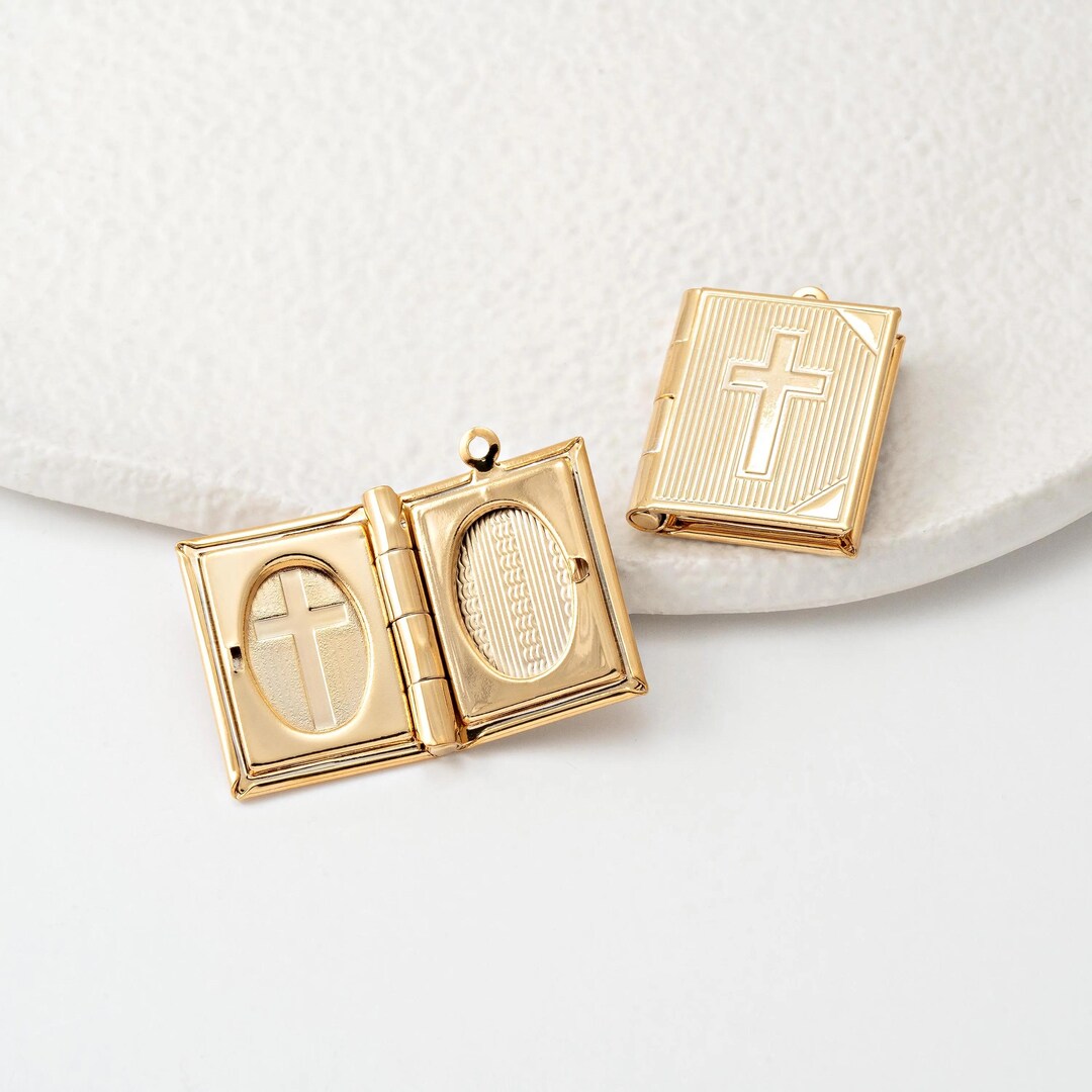 1PC - Bible Book Locket Pendants, Photo Locket Dangle Charm Necklace ...