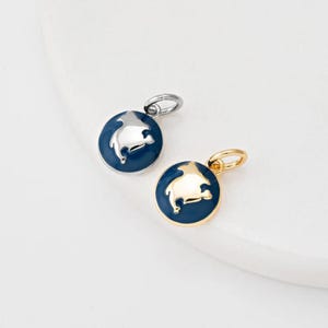 2 STÜCK - Nordamerika Karte Charm, Mini Globus Anhänger, USA, Kanada Karte Charm, echtes 14K Gold & rhodiniert [P2099]