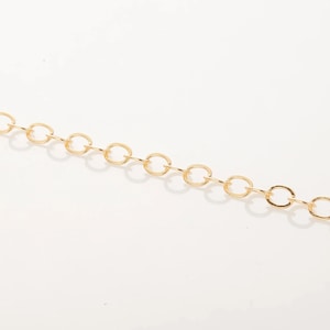 1 Meter - 280SF Cable Chains , Flat Cable Chain 5.0mm x 6.0mm, 14K Polished Gold Plated over Brass [CH0046-PG]