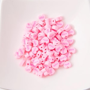 100 stuks - Hartkralen, liefdeskralen, liefdesbriefhart kralen, roze hartkralen, sieradenkralen, knutselkralen, armbandkralen [CB0030]