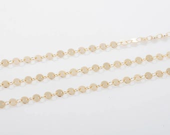 1 Meter - 4 mm Münze handgemachte Halskette Schmuckzubehör, 14K vergoldet + wasserfest beschichtet [CH0006S-PG]