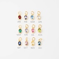 1PC - Oval Birthstone Charms, Mini Round Solitaire Pendants, Personalized Jewelry Making, Real 14K Gold Plated [P2168-PG] product logo