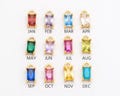 4PCS - Baguette Birthstone Charms, Square Cubic Zirconia Charm, Tiny Dangle CZ Charm, Color CZ Charm, Real 14K Gold Plated [P1271-PG] product logo