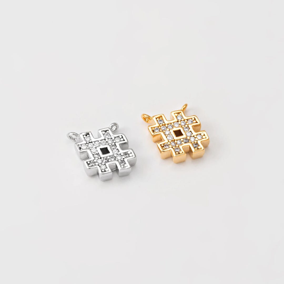 1PC - # Shape Dangle Connector, Mini Crystal Puzzle Connector ...