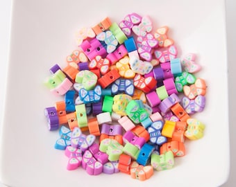 100 Pcs -  Multicolor Butterfly beads, polymer clay beads, Butterfly beads, jewelry beads, craft beads, bracelet beads [CB0050]