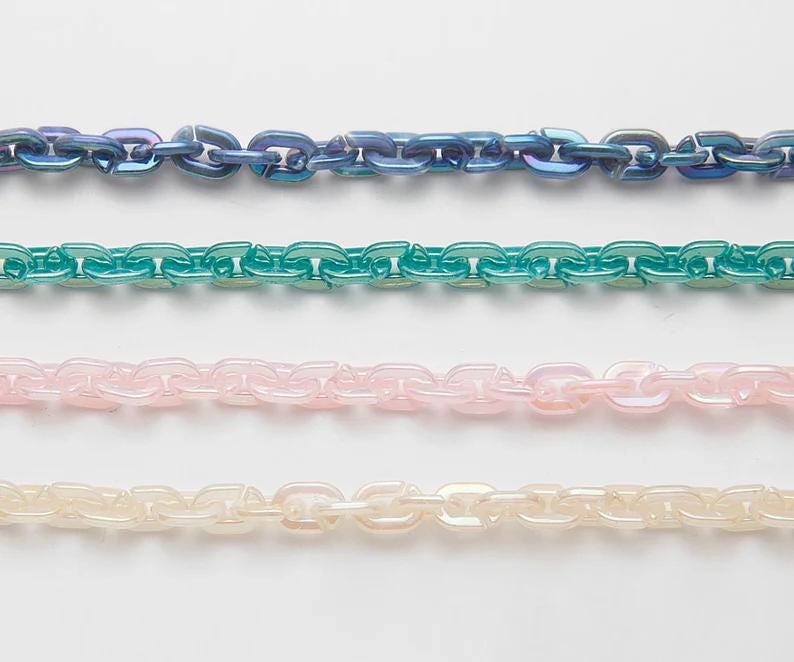 50CM - High Quality Aurora Coated Acrylic Chain, Color Chain, Jewelry Supplies, Link Chain [CH0255]