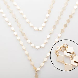 6PCS - Necklace strand Connector, Real 14K Gold Plated [C0299-PG]