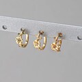 2PCS - Tiny Daisy Flower Huggie Hoops Earrings, Mini Floral Zircon Huggies, Minimalist Earrings, Real 14K Gold Plated [E0876-PG] product logo