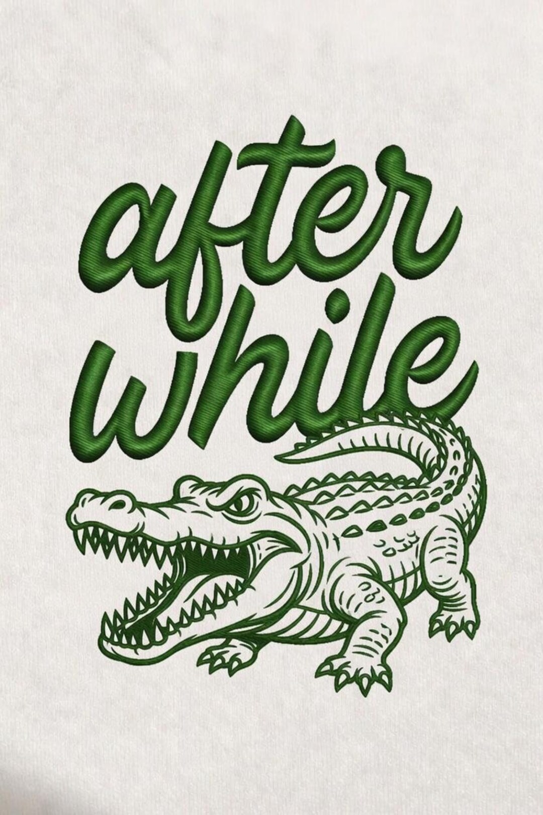 Alligator Script After While Alligator Embroidery Design, Funny Alligator Quote Script ...