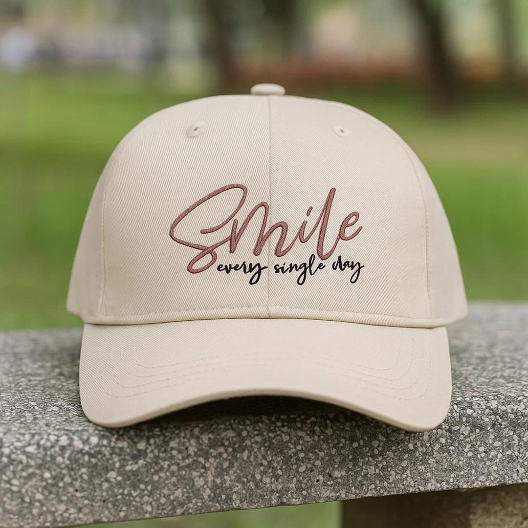 Smile Every Single Day Embroidered Hat, Inspirational Quote Baseball ...