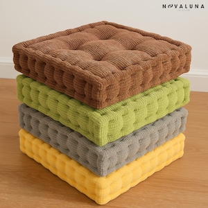 Thick Comfy Seat Cushion – Square Chair Pad, Office & Home Decor, Floor Pillow, Ergonomic Support, Soft Chair Cushion